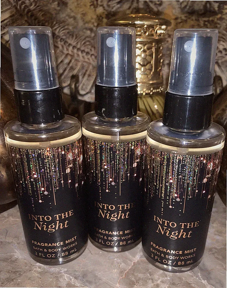 3 BATH & BODY WORKS TRAVEL SIZE FINE FRAGRANCE MIST INTO THE NIGHT 3 OZ NEW