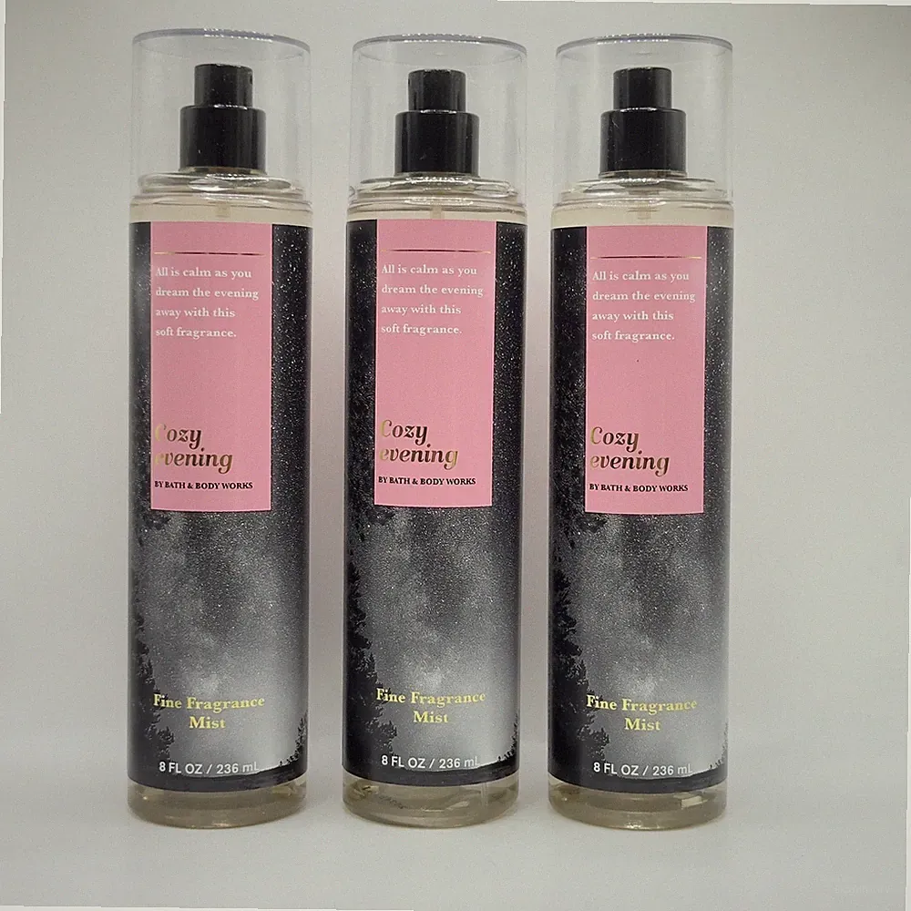 Bath and Body Works COZY EVENING Fine Fragrance Body Mist 8 oz Set of 3 NEW!