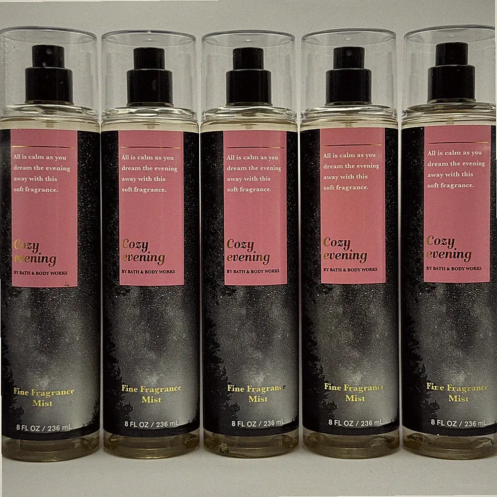 Bath and Body Works COZY EVENING Fine Fragrance Body Mist 8 oz Set of 5