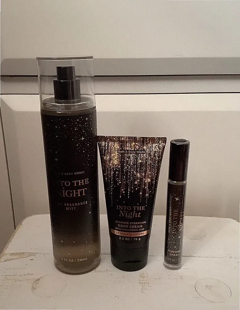 Bath & Body Works INTO THE NIGHT Body Cream, Perfume Spray, Fragrance Mist Set 3