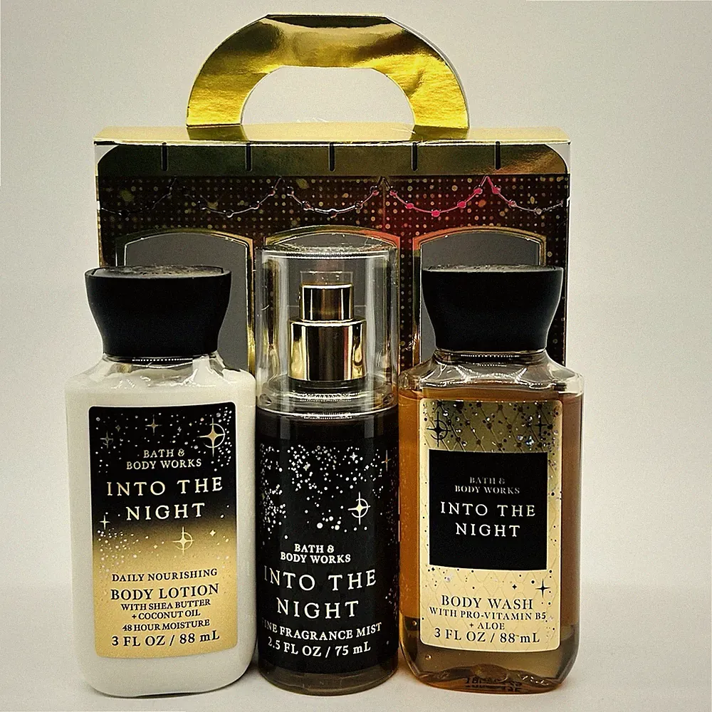 Bath & Body Works INTO THE NIGHT Body Wash Lotion Fragrance Mist Mini Gift Set