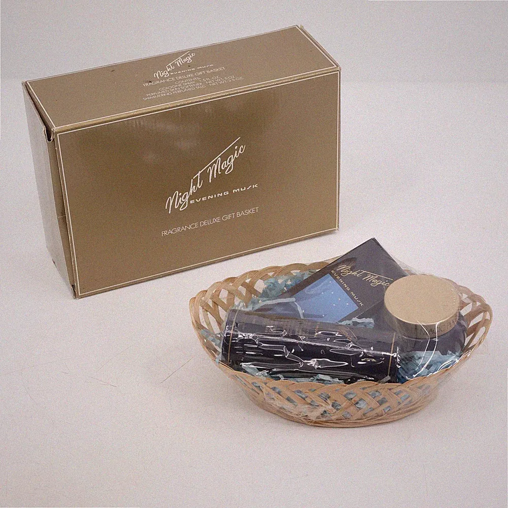 NEW Vintage 1987 Avon Night Magic Evening Musk Deluxe Fragrance Gift Basket Set