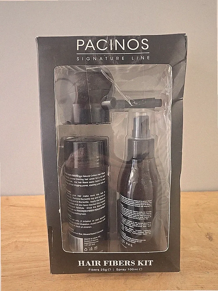 Pacinos Signature Line Hair Fibers Kit Black 25g + Spray 100ml Hair Thickener